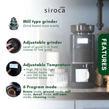 New Siroca Cafe Bako Pro (Fully Automatic Coffee Maker) - Light Grey Termurah Bako Pro