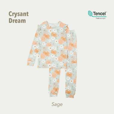 Harlow Kids - Tencel Frill Pajamas / Baju Anak Crysant Sage S