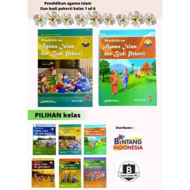 Buku pelajaran Pendidikan Agama Islam & Budi Pekerti SD kelas 1 s/d 6 Multivariasi Multicolor