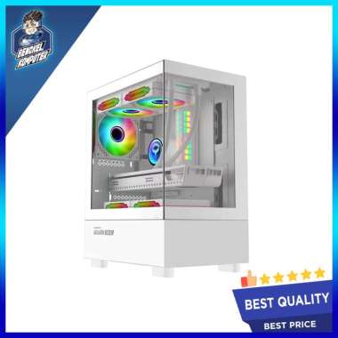 CASING PC ARMAGGEDDON AQUARON DUPLEX INCLUDE 3 FAN RGB WHITE
