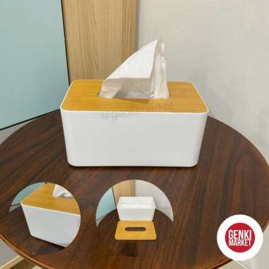 Tempat Kotak Tissue Plastik Motif Kayu Tempat Tissue Kotak Wooden White