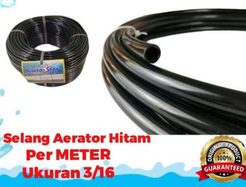 Selang Aerator HITAM Elastis 3/16 Per METER - Slang Gelembung Udara Mesin Filter Air Pompa Aquarium 