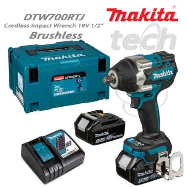 Mesin Pembuka Baut Cordless Impact Wrench Baterai 18V Makita DTW700RTJ DTW 700 RTJ DTW700 - Brushles