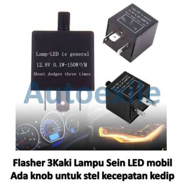 Flasher Mobil LED 3Kaki CF13KT CF14KT Atur Kecepatan Kedip Lampu Sein Sen Sign Car Flaser Stel Cepat