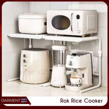 Rak Rice Cooker Stainless Steel Tempat penyimpanan Bumbu Dapur Panci Oven Kicthen Storage Multifungs