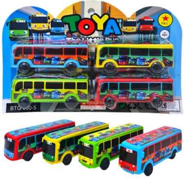 BTG Toya pull up set 4 mainan anak bus tayo mainan mobil bis tayo 4pc pullback little bus tayo