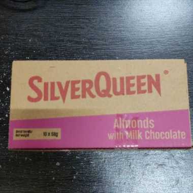1 BOX SILVERQUEEN 58GR ISI 10PCS - COKLAT ALMOND