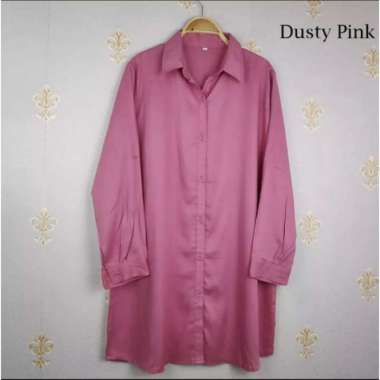 Baju Tunik Wanita Jumbo Fisa Bahan Rayon Adem,Lembut &amp; Serap Keringat - Navy, L XXL Pink