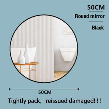 Yup Cermin Aesthetic Minimalis Cermin Gantung Dinding6 Hitam-50cm