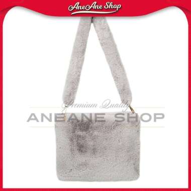 [KOLIN] Tas Wanita Selempang Berbulu Gaya Korea Tas Bulu Trendi Modis Hitam