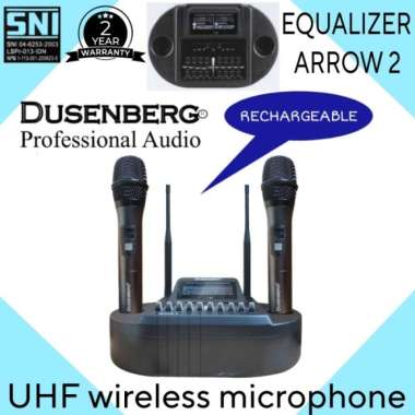 Mic Wireless DUSENBERG Arrow 2, Microphone Rechargeble, Equalizer Echo