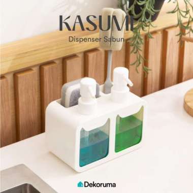 Dekoruma KASUMI Dispenser Sabun 2 in 1 dengan Tempat Sponge - White