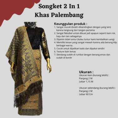 Songket Pash - Songket Bordir Kain dan Selendang Berbagai Macam Warna Dan Motif Hitam
