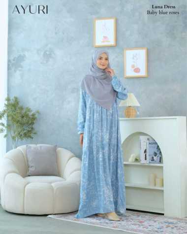 atelier angel Gamis rayon Premium Luna | ayuri | all size fit xxxl | LD 100 LD 125cm |ditsy fenuza a