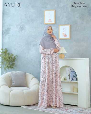 atelier angel Gamis rayon Premium Luna | ayuri | all size fit xxxl | LD 100 LD 125cm |ditsy fenuza a