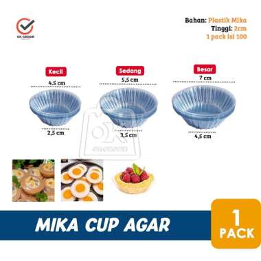 Mika Agar Cup Food Grade Mika Jelly Dessert Mini (1 Pack isi 100pcs) Kecil