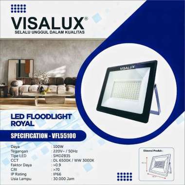 Lampu Sorot Visalux VFL55100 Royal Led Flood Light / Lampu Sorot Visalux 100 Watt Cahaya Putih