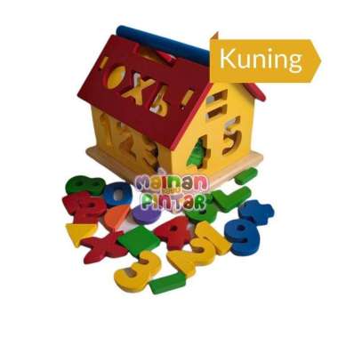 Rumah Angka Geometri Mainan Edukasi Anak Rumah Angka Kuning