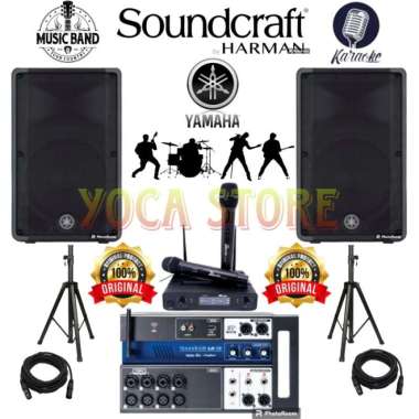 Paket Yamaha DBR-15 Mixer Soundcraft Ui-12 2 Mic Wireless Original - MIXER UI-12 MIXER UI-12
