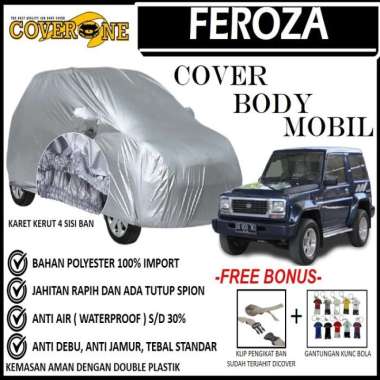 WLF Sarung Cover Mobil Feroza Taft GT Bahan Polyester Free Pengikat Ban Taft Silver