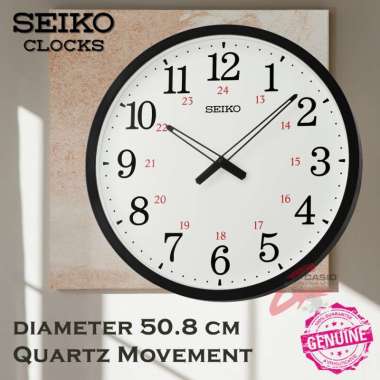 Jam Dinding SEIKO Original Jumbo Case 50.8 cm QXA-819 Black