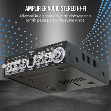 WXF Audio Bluetooth Amplifier KTV Karaoke AK300 Amplifier Headphone Xinyi Headset Streo Whuzi Output Portable Type C Subwofer Ampli Subwoofer Bekas IH Hitam