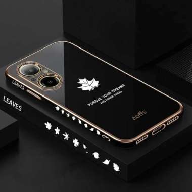 Promo Case Maple Realme 8i / Narzo 50 Softcase Plating Terbaru Realme 8i Hitam