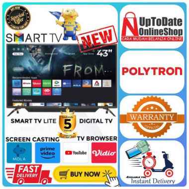 TV POLYTRON PLD43CV8869 PLD 43CV 8969 LED 43INCH SUPER SMART TV YOUTUBE FHD LED TV POLYTRON