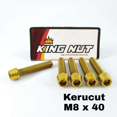 Baut M 8 x 40 Drat 12 x 40 Kerucut Kunci L Probolt Thailand Stainless King Nut Gold