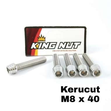 Baut M 8 x 40 Drat 12 x 40 Kerucut Kunci L Probolt Thailand Stainless King Nut Silver