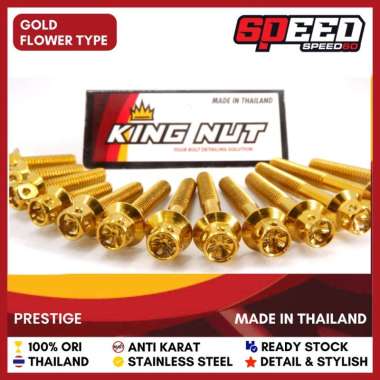 Baut Knalpot Arm Dudukan Knalpot Nmax Aerox Xmax Lexi Probolt Thailand Stainless Steel King Nut GOLD