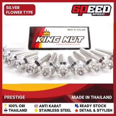 Baut Knalpot Arm Dudukan Knalpot Nmax Aerox Xmax Lexi Probolt Thailand Stainless Steel King Nut SILV