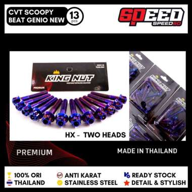 Baut CVT Genio Scoopy Beat 2020 2021 Baut Premium Probolt Thailand Stainless King Nut HX Blue Premiu