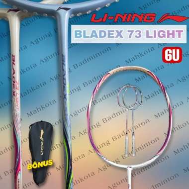 raket badminton bulutangkis lining bladex 73 light 6U original Pink