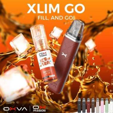 Oxva Xlim Go Pod Kit + OX Passion Ice Tea Salt Nic 15ml Authentic by Oxva Striped Blue