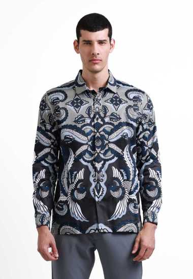 Manzone Kemeja Batik Lengan Panjang Pria Darsa - Brown Brown_Dark S
