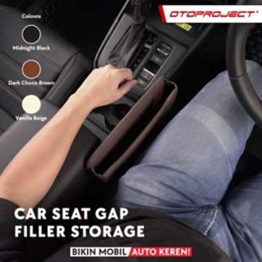 Otoproject - Car Seat Gap Filler Storage Car Seat Gap Organizer Rak Selipan Jok Mobil Dark choco Bro