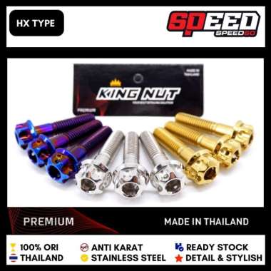 Baut Dudukan Stang Satria Fu Baut Probolt Thailand Stainless Steel King Nut Premium Hx Silver