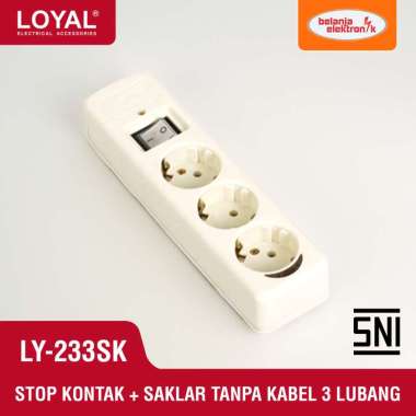 LOYAL STOP KONTAK SAKLAR TANPA KABEL 3 LUBANG LY-233SK