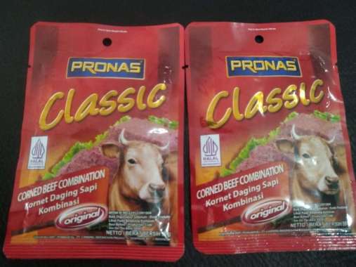 PRONAS Corned Beef Original Sachet 50gr, Kornet Daging Sapi Halal