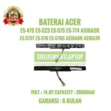 Baterai Acer Aspire ES 14 ES1-432 ES1 432 E5-475G AS16A5K Original AS16A5K/A7K/A8K