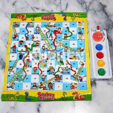 Ular Tangga & Ludo Jumbo Besar dengan Light Dice Spinner Mesin Pemutar Dadu Nyala Lampu Ular Tangga 