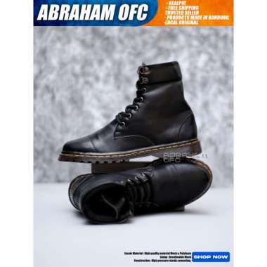 BOSSINDO Sepatu Boots Formal Docmart Pantofel Hitam Wanita 41 FANA
