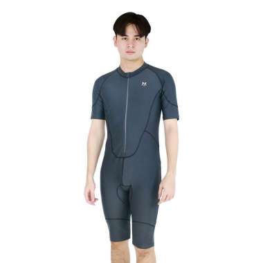 Lasona Men Swimwear Baju Renang Diving Pria MTRJ-A3337-L4 L DGrey Black