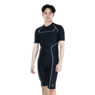 Lasona Men Swimwear Baju Renang Diving Pria MTRJ-A3339-L4 M Black White