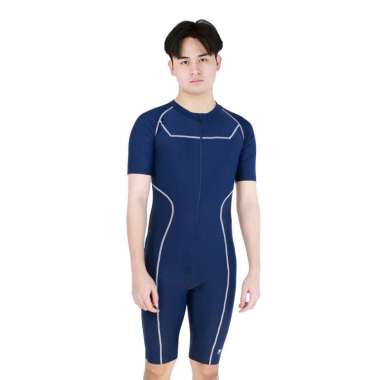 Lasona Men Swimwear Baju Renang Diving Pria MTRJ-A3339-L4 XL Navy White