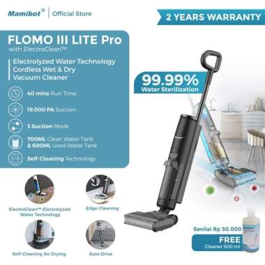 Mamibot FLOMO III Lite Pro Cordless Wet Dry Vacuum Cleaner