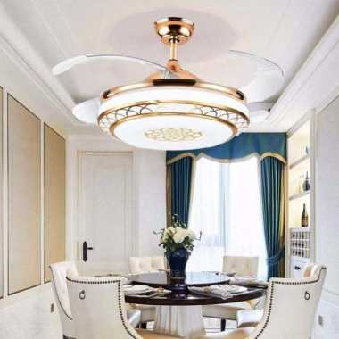 Kipas Angin Gantung Lampu LED Tri Color with Remote Control