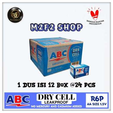 Batu Baterai ABC Biru Dry Cell Ukuran Kecil AA Type R6P IEC/SUM-3/AA SIZE 1.5V - (Kemasan Karton)