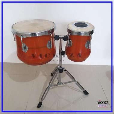 Ketipung Gendang Dangdut Tabla Mika Rolling Serbuk Besi Bonus Stand